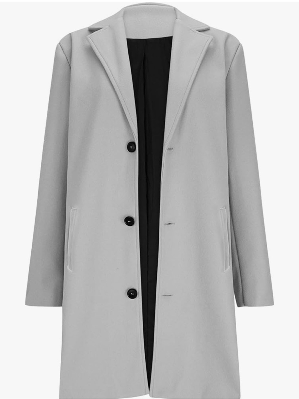 NWT Classic Light Gray Women's Single-Breasted Coat size xl